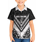 New Zealand Silver Fern Rugby Custom Hawaiian Shirt Go Wheel Kiwi Maori Pattern