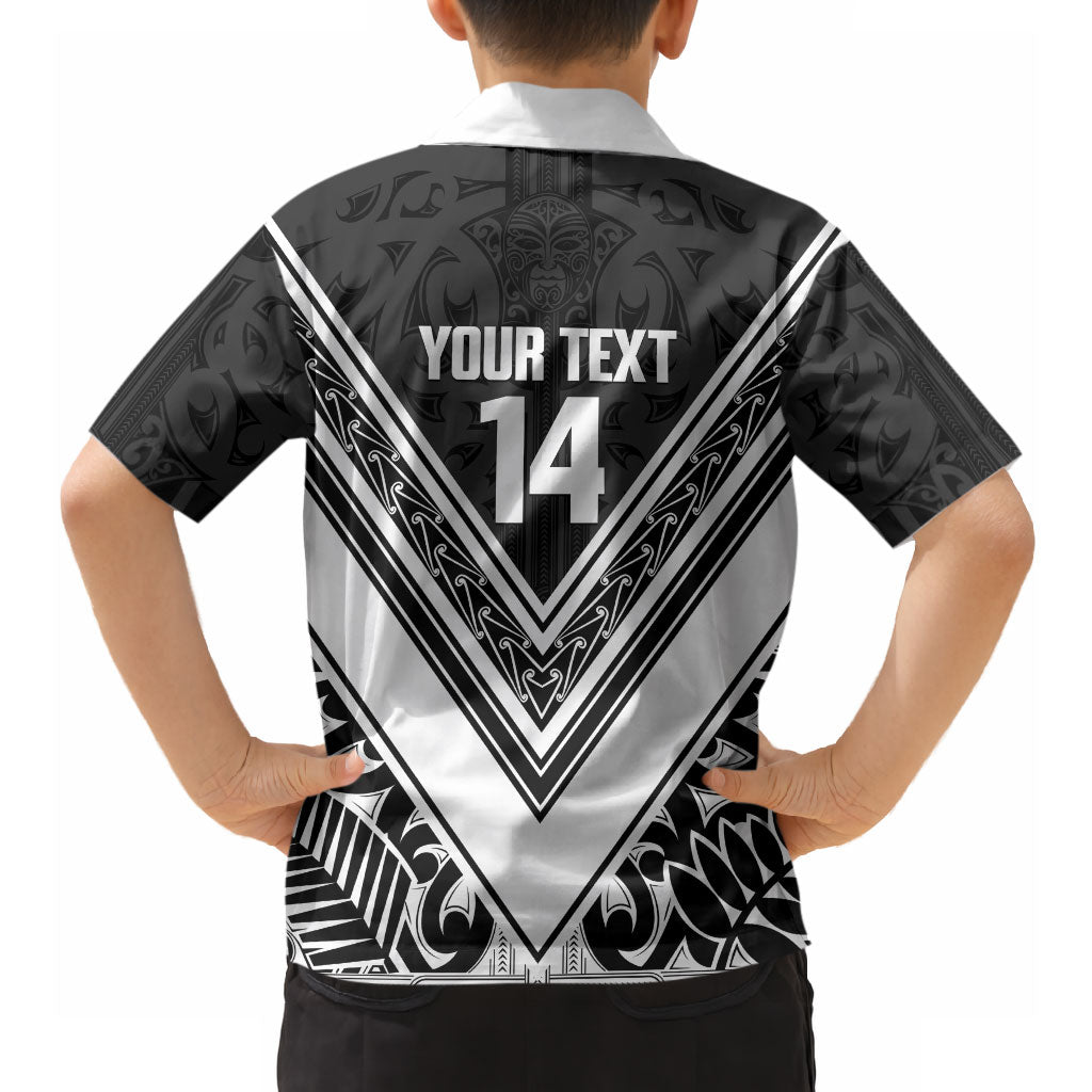 New Zealand Silver Fern Rugby Custom Hawaiian Shirt Go Wheel Kiwi Maori Pattern