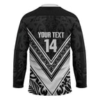 New Zealand Silver Fern Rugby Custom Hockey Jersey Go Wheel Kiwi Maori Pattern
