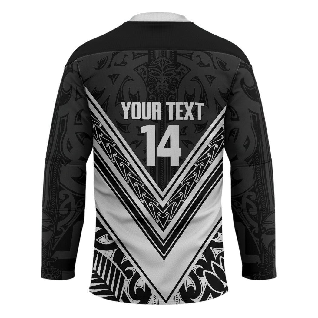 New Zealand Silver Fern Rugby Custom Hockey Jersey Go Wheel Kiwi Maori Pattern