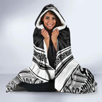 New Zealand Silver Fern Rugby Custom Hooded Blanket Go Wheel Kiwi Maori Pattern