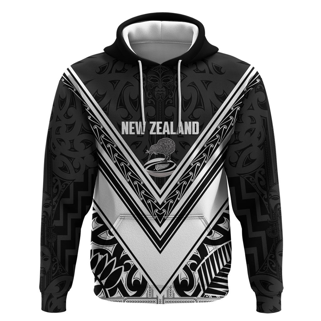 New Zealand Silver Fern Rugby Custom Hoodie Go Wheel Kiwi Maori Pattern