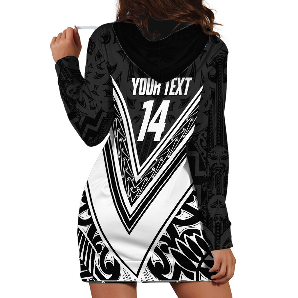 New Zealand Silver Fern Rugby Custom Hoodie Dress Go Wheel Kiwi Maori Pattern