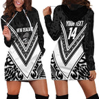 New Zealand Silver Fern Rugby Custom Hoodie Dress Go Wheel Kiwi Maori Pattern