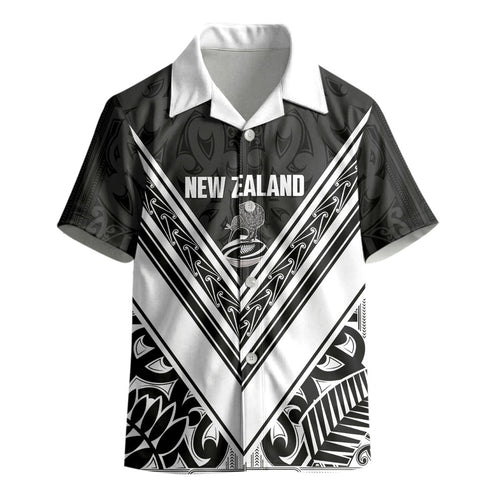 New Zealand Silver Fern Rugby Custom Kid Hawaiian Shirt Go Wheel Kiwi Maori Pattern