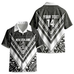 New Zealand Silver Fern Rugby Custom Kid Hawaiian Shirt Go Wheel Kiwi Maori Pattern