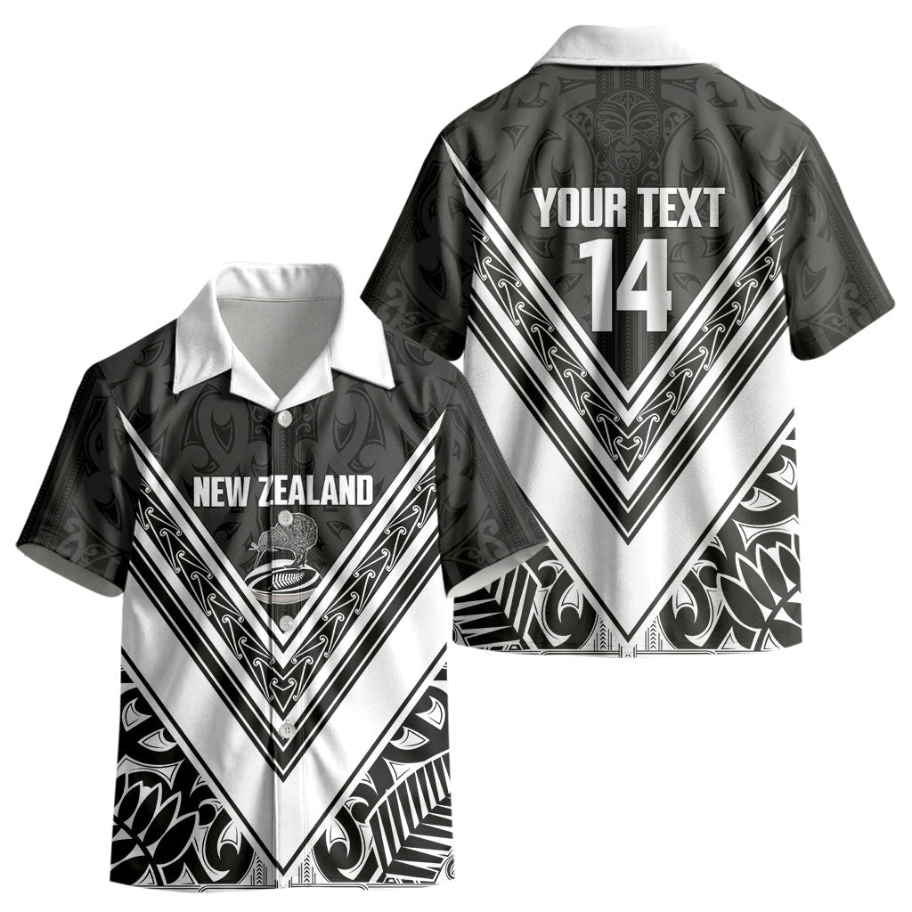 New Zealand Silver Fern Rugby Custom Kid Hawaiian Shirt Go Wheel Kiwi Maori Pattern