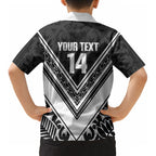New Zealand Silver Fern Rugby Custom Kid Hawaiian Shirt Go Wheel Kiwi Maori Pattern