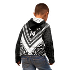 New Zealand Silver Fern Rugby Custom Kid Hoodie Go Wheel Kiwi Maori Pattern