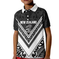 New Zealand Silver Fern Rugby Custom Kid Polo Shirt Go Wheel Kiwi Maori Pattern