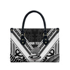 New Zealand Silver Fern Rugby Custom Leather Bag Go Wheel Kiwi Maori Pattern