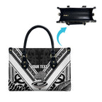 New Zealand Silver Fern Rugby Custom Leather Bag Go Wheel Kiwi Maori Pattern
