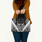 New Zealand Silver Fern Rugby Custom Leather Bag Go Wheel Kiwi Maori Pattern