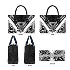New Zealand Silver Fern Rugby Custom Leather Bag Go Wheel Kiwi Maori Pattern