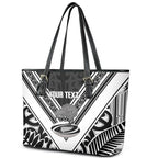 New Zealand Silver Fern Rugby Custom Leather Tote Bag Go Wheel Kiwi Maori Pattern
