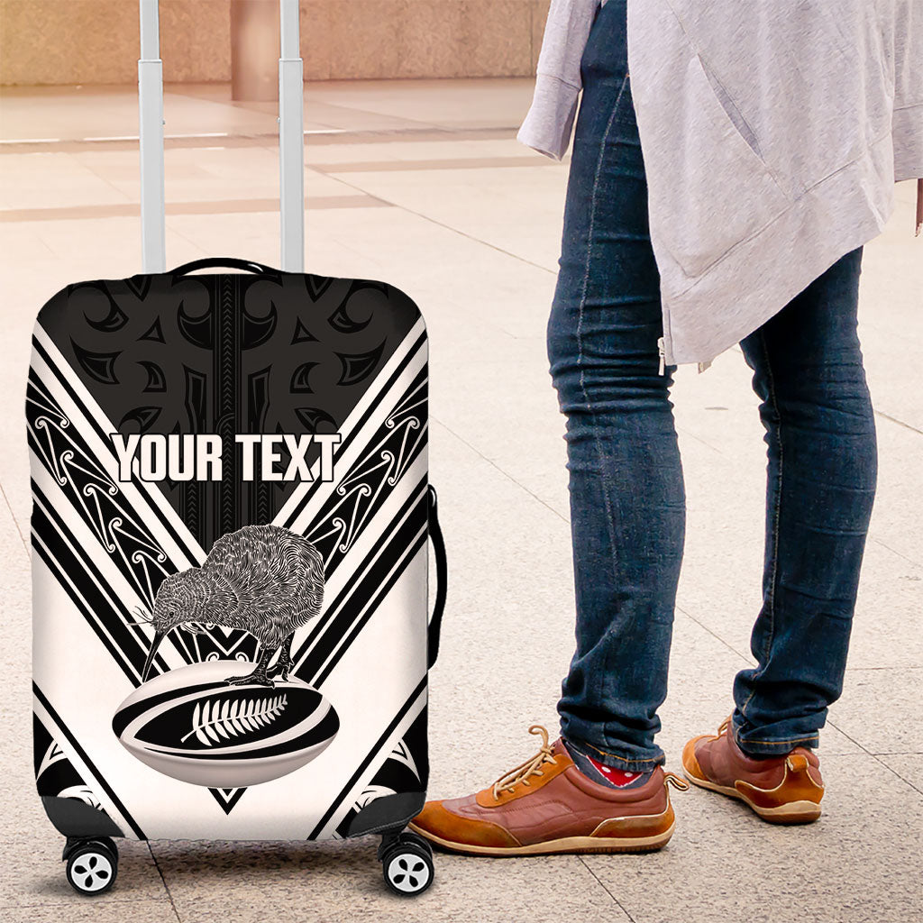 New Zealand Silver Fern Rugby Custom Luggage Cover Go Wheel Kiwi Maori Pattern