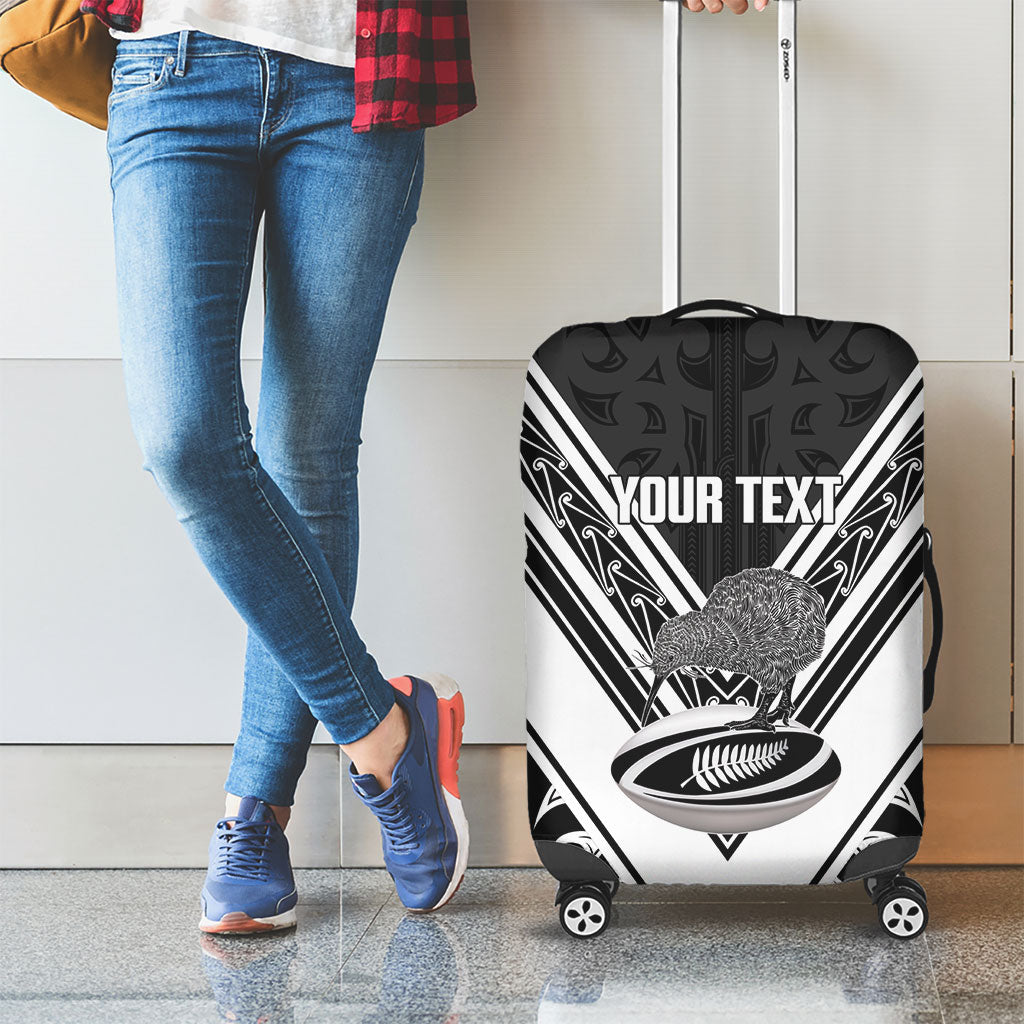 New Zealand Silver Fern Rugby Custom Luggage Cover Go Wheel Kiwi Maori Pattern