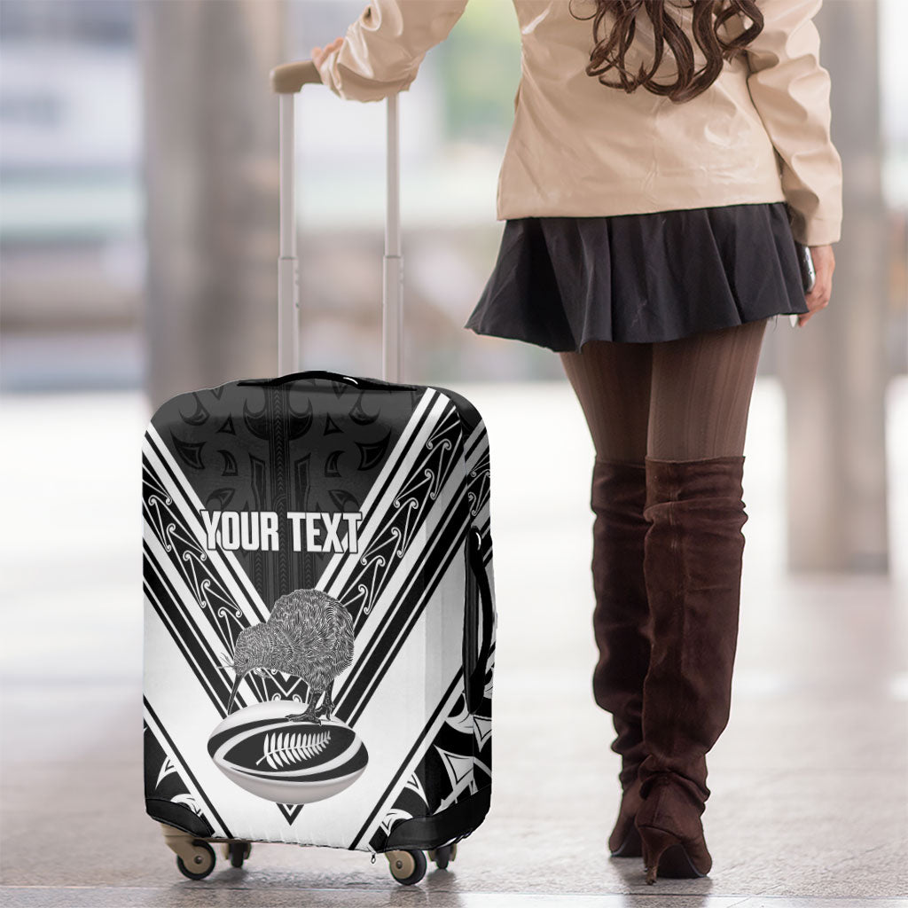New Zealand Silver Fern Rugby Custom Luggage Cover Go Wheel Kiwi Maori Pattern