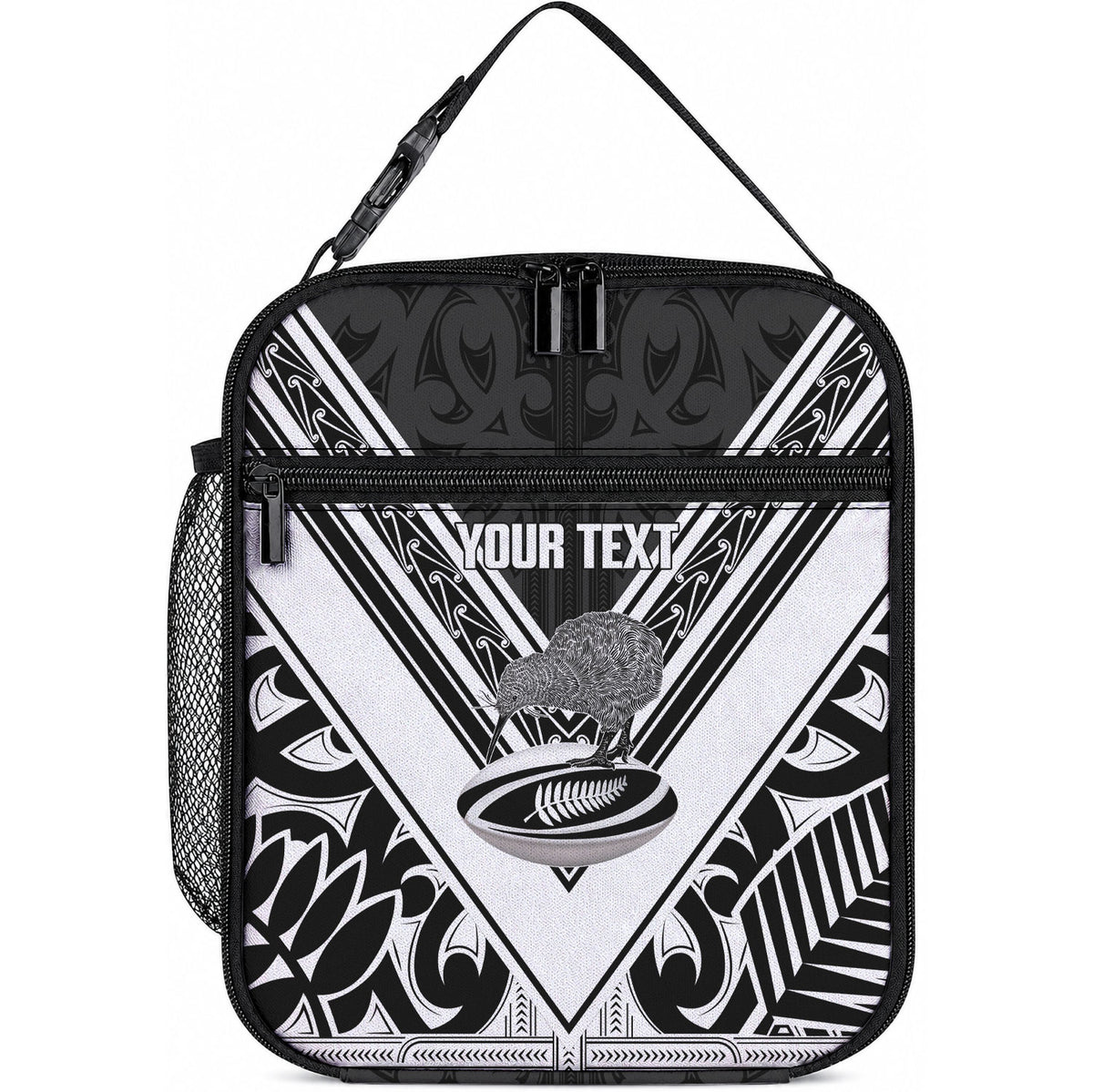 New Zealand Silver Fern Rugby Custom Lunch Bag Go Wheel Kiwi Maori Pattern