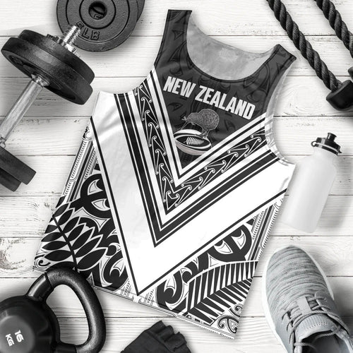 New Zealand Silver Fern Rugby Custom Men Tank Top Go Wheel Kiwi Maori Pattern