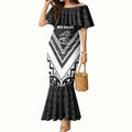 New Zealand Silver Fern Rugby Custom Mermaid Dress Go Wheel Kiwi Maori Pattern