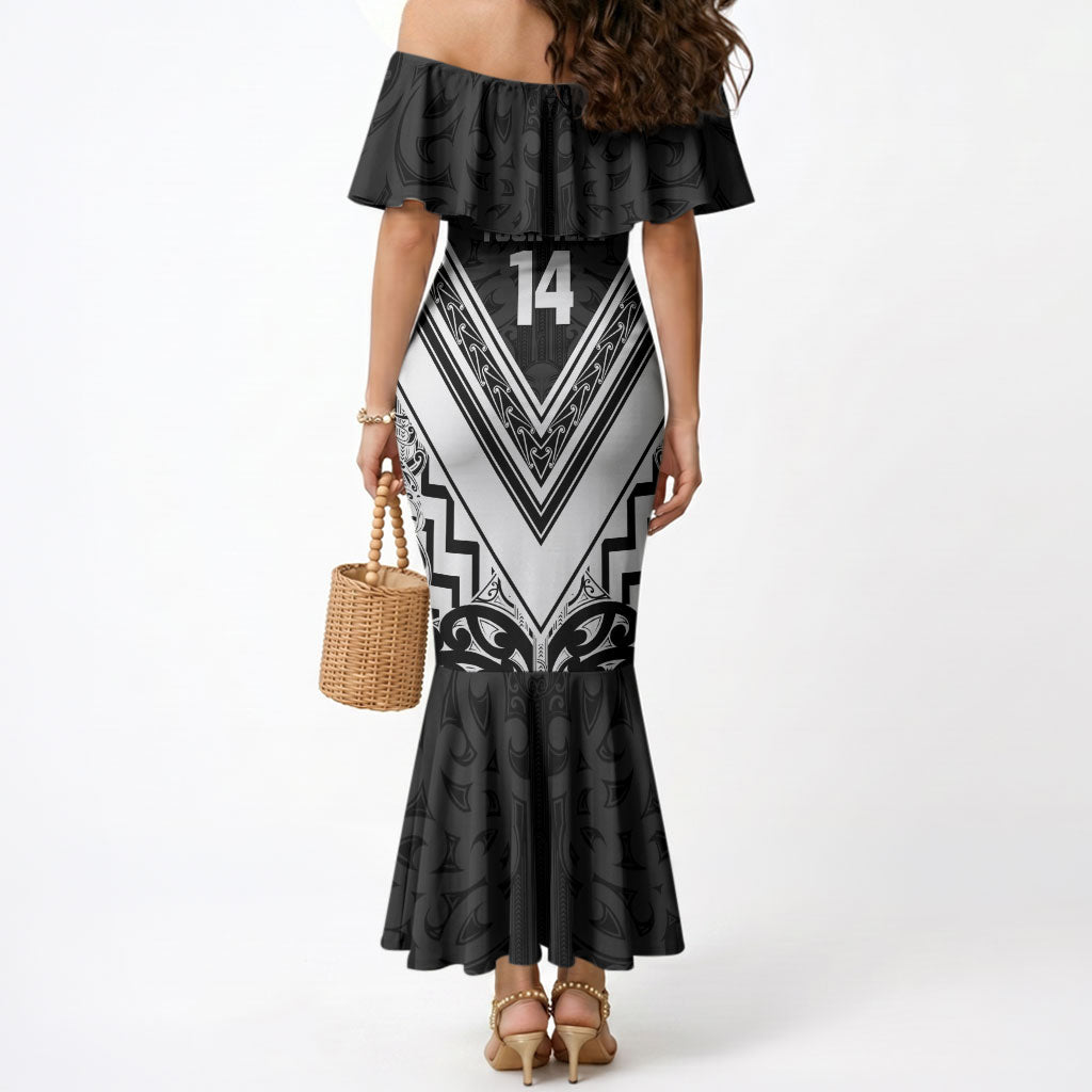 New Zealand Silver Fern Rugby Custom Mermaid Dress Go Wheel Kiwi Maori Pattern