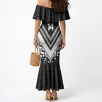 New Zealand Silver Fern Rugby Custom Mermaid Dress Go Wheel Kiwi Maori Pattern