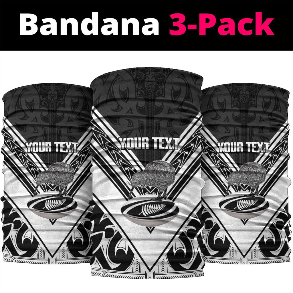 New Zealand Silver Fern Rugby Custom Neck Gaiter Go Wheel Kiwi Maori Pattern