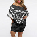 New Zealand Silver Fern Rugby Custom Off Shoulder Short Dress Go Wheel Kiwi Maori Pattern