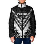 New Zealand Silver Fern Rugby Custom Padded Jacket Go Wheel Kiwi Maori Pattern