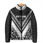 New Zealand Silver Fern Rugby Custom Padded Jacket Go Wheel Kiwi Maori Pattern