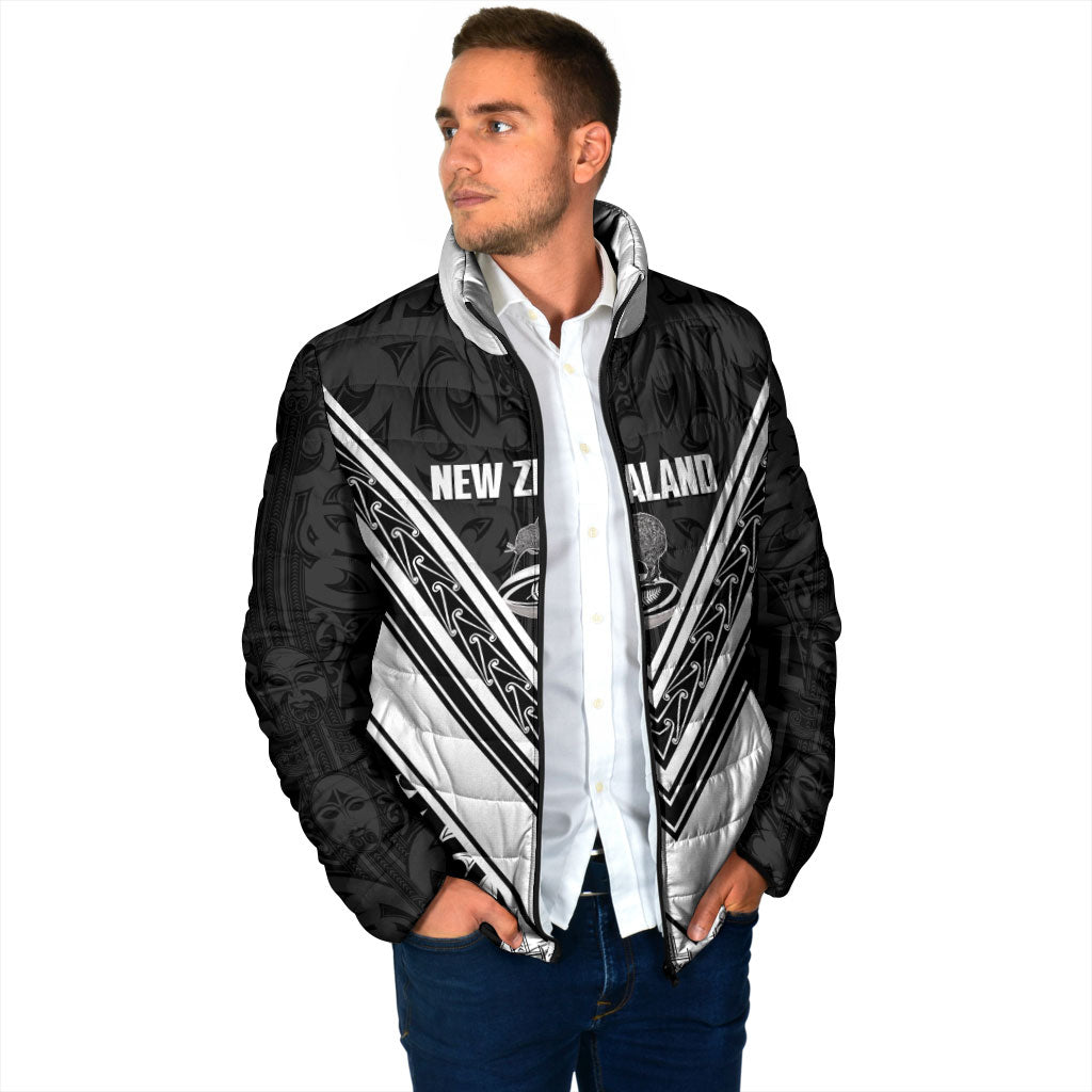 New Zealand Silver Fern Rugby Custom Padded Jacket Go Wheel Kiwi Maori Pattern