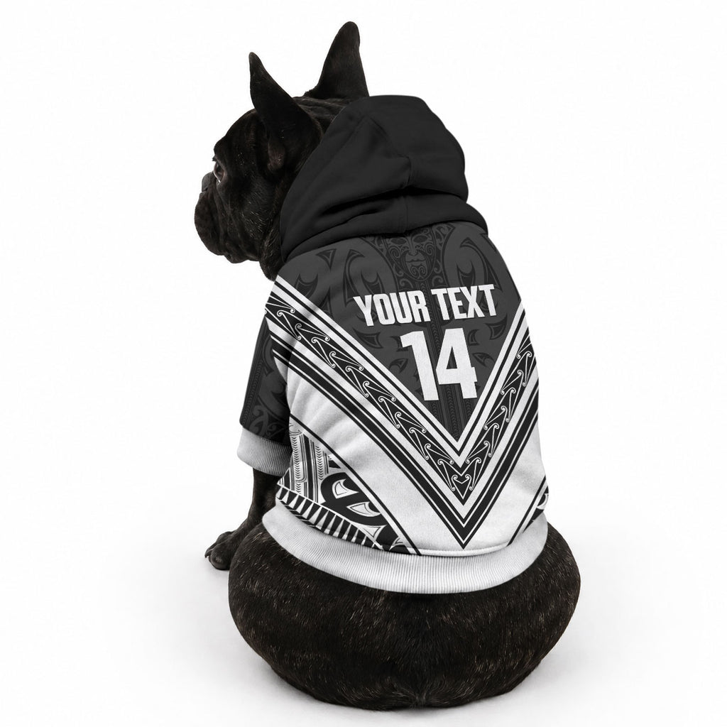 New Zealand Silver Fern Rugby Custom Pet Hoodie Go Wheel Kiwi Maori Pattern