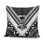 New Zealand Silver Fern Rugby Custom Pillow Cover Go Wheel Kiwi Maori Pattern