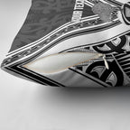 New Zealand Silver Fern Rugby Custom Pillow Cover Go Wheel Kiwi Maori Pattern