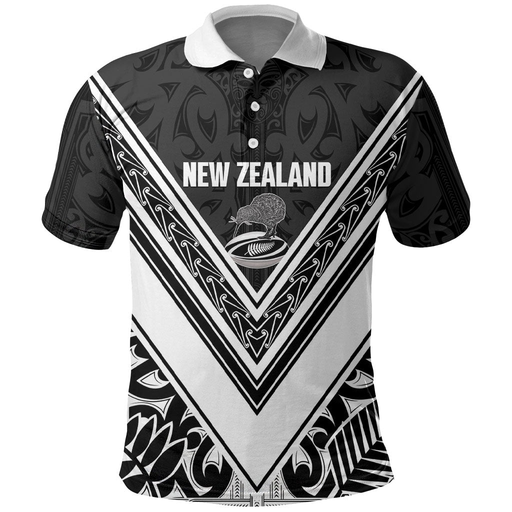 New Zealand Silver Fern Rugby Custom Polo Shirt Go Wheel Kiwi Maori Pattern