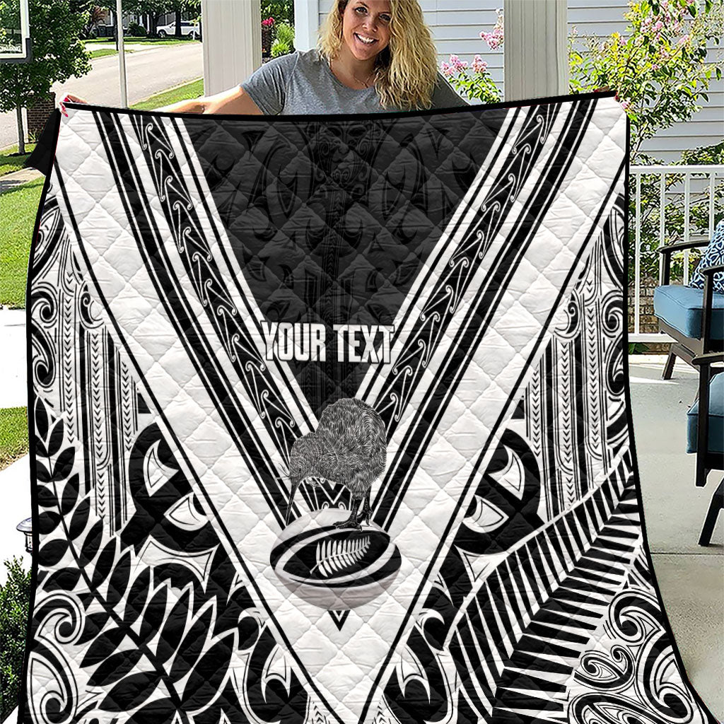 New Zealand Silver Fern Rugby Custom Quilt Go Wheel Kiwi Maori Pattern