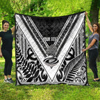 New Zealand Silver Fern Rugby Custom Quilt Go Wheel Kiwi Maori Pattern