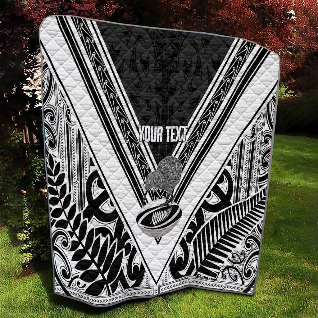 New Zealand Silver Fern Rugby Custom Quilt Go Wheel Kiwi Maori Pattern