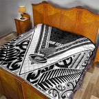 New Zealand Silver Fern Rugby Custom Quilt Go Wheel Kiwi Maori Pattern