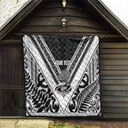 New Zealand Silver Fern Rugby Custom Quilt Go Wheel Kiwi Maori Pattern