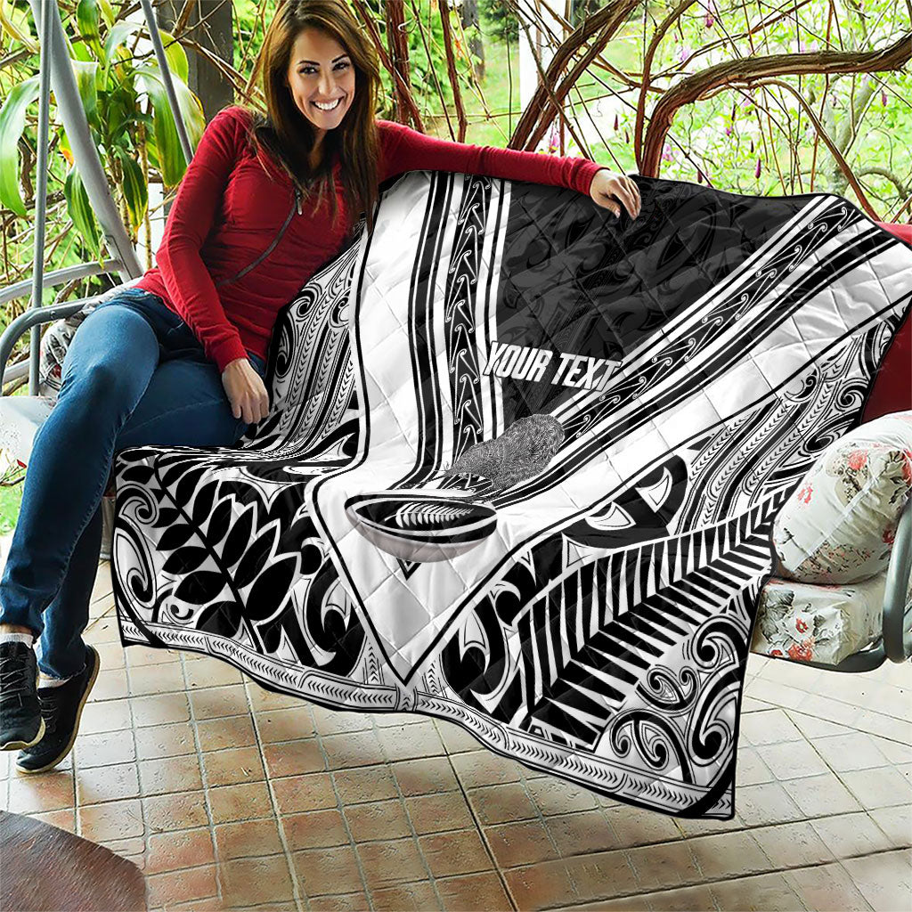 New Zealand Silver Fern Rugby Custom Quilt Go Wheel Kiwi Maori Pattern
