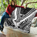 New Zealand Silver Fern Rugby Custom Quilt Go Wheel Kiwi Maori Pattern