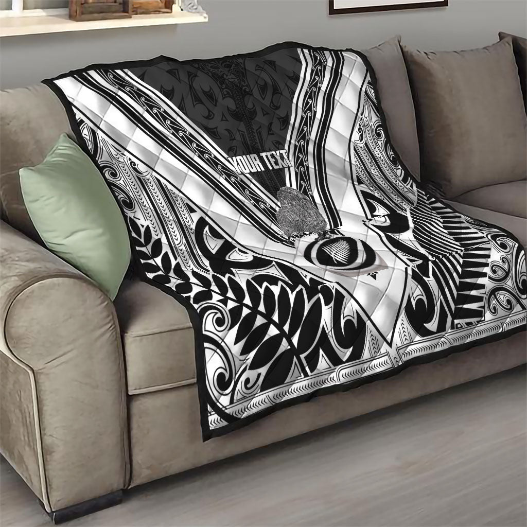 New Zealand Silver Fern Rugby Custom Quilt Go Wheel Kiwi Maori Pattern