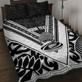 New Zealand Silver Fern Rugby Custom Quilt Bed Set Go Wheel Kiwi Maori Pattern