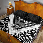 New Zealand Silver Fern Rugby Custom Quilt Bed Set Go Wheel Kiwi Maori Pattern