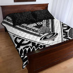 New Zealand Silver Fern Rugby Custom Quilt Bed Set Go Wheel Kiwi Maori Pattern
