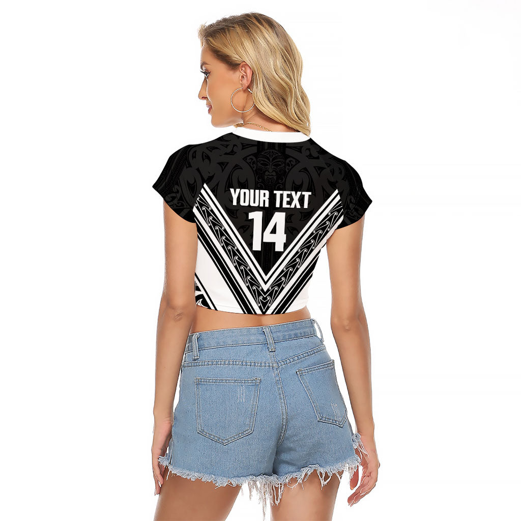 New Zealand Silver Fern Rugby Custom Raglan Cropped T Shirt Go Wheel Kiwi Maori Pattern