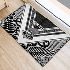 New Zealand Silver Fern Rugby Custom Rubber Doormat Go Wheel Kiwi Maori Pattern