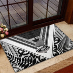 New Zealand Silver Fern Rugby Custom Rubber Doormat Go Wheel Kiwi Maori Pattern